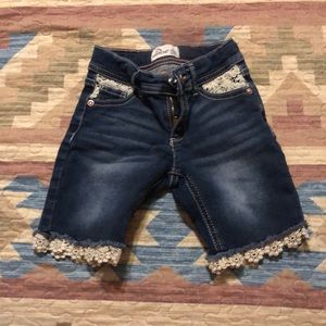 Girls jean shorts with Lace